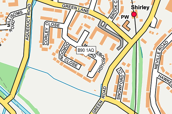 B90 1AQ map - OS OpenMap – Local (Ordnance Survey) B90 1AQ map - OS OpenMap – Local (Ordnance Survey)
