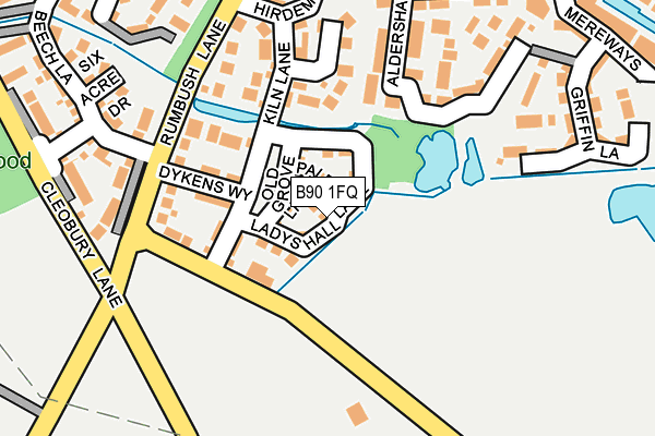 B90 1FQ map - OS OpenMap – Local (Ordnance Survey) B90 1FQ map - OS OpenMap – Local (Ordnance Survey)
