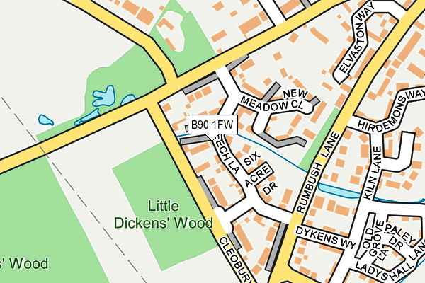 B90 1FW map - OS OpenMap – Local (Ordnance Survey) B90 1FW map - OS OpenMap – Local (Ordnance Survey)