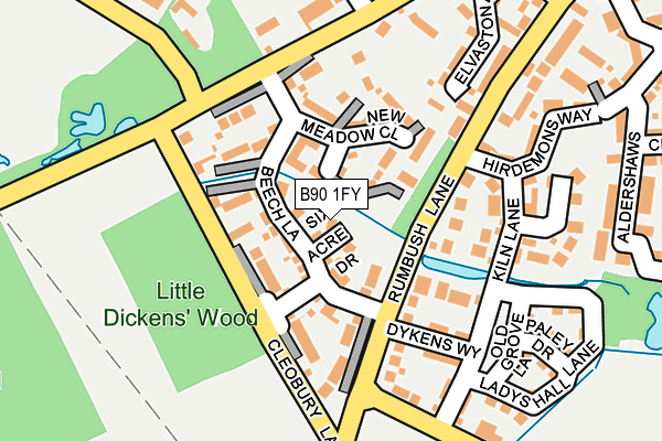 B90 1FY map - OS OpenMap – Local (Ordnance Survey) B90 1FY map - OS OpenMap – Local (Ordnance Survey)