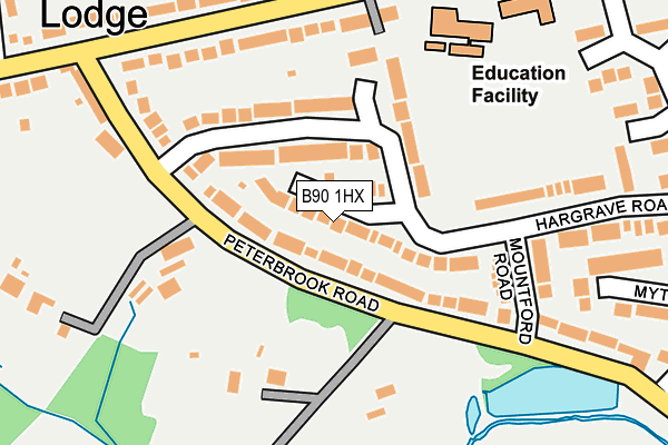 B90 1HX map - OS OpenMap – Local (Ordnance Survey) B90 1HX map - OS OpenMap – Local (Ordnance Survey)
