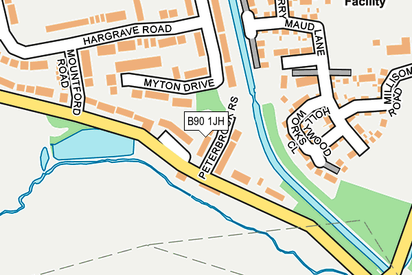 B90 1JH map - OS OpenMap – Local (Ordnance Survey)