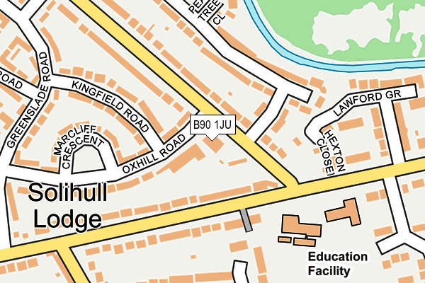 B90 1JU map - OS OpenMap – Local (Ordnance Survey) B90 1JU map - OS OpenMap – Local (Ordnance Survey)