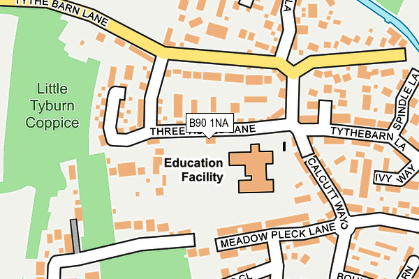 B90 1NA map - OS OpenMap – Local (Ordnance Survey) B90 1NA map - OS OpenMap – Local (Ordnance Survey)