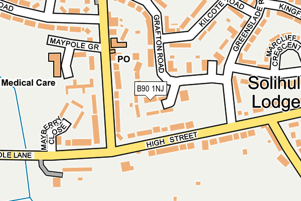 B90 1NJ map - OS OpenMap – Local (Ordnance Survey) B90 1NJ map - OS OpenMap – Local (Ordnance Survey)