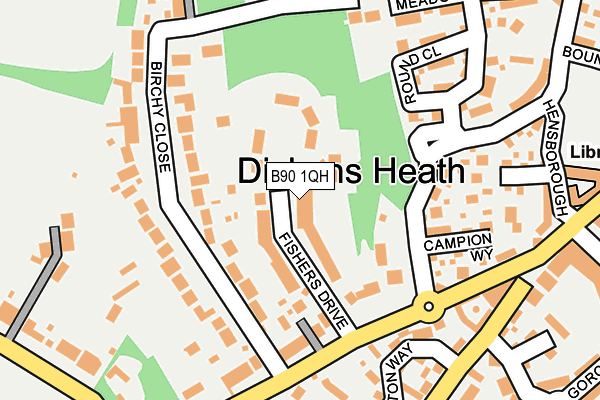 B90 1QH map - OS OpenMap – Local (Ordnance Survey)