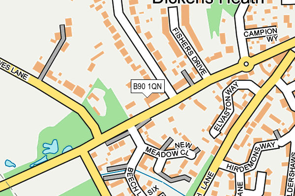 B90 1QN map - OS OpenMap – Local (Ordnance Survey) B90 1QN map - OS OpenMap – Local (Ordnance Survey)