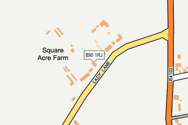 B90 1RJ map - OS OpenMap – Local (Ordnance Survey)