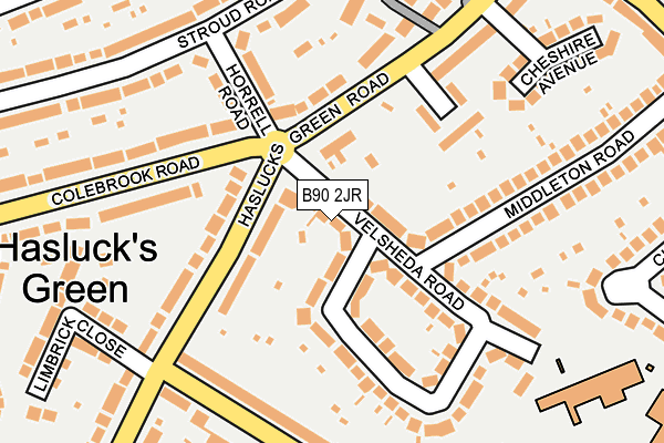B90 2JR map - OS OpenMap – Local (Ordnance Survey) B90 2JR map - OS OpenMap – Local (Ordnance Survey)