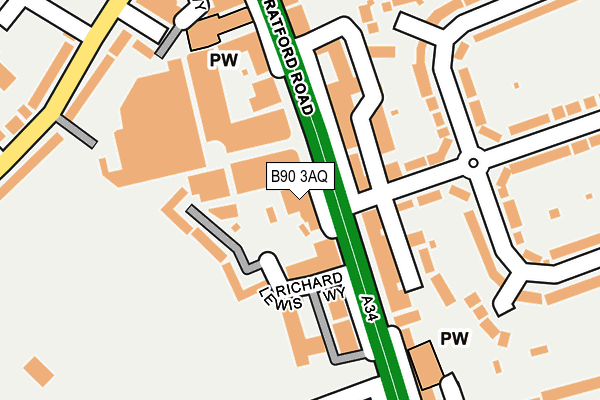 B90 3AQ map - OS OpenMap – Local (Ordnance Survey) B90 3AQ map - OS OpenMap – Local (Ordnance Survey)
