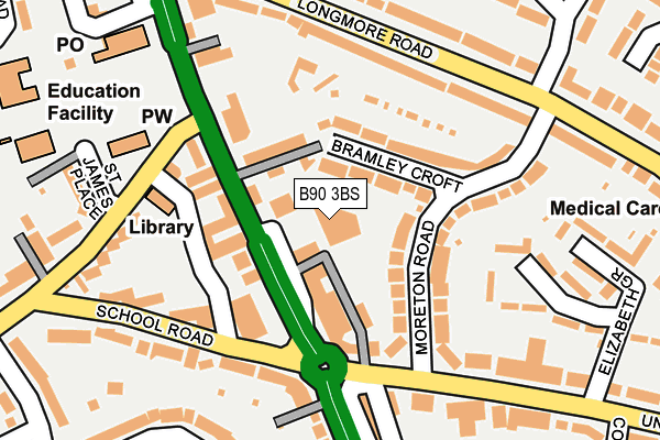 B90 3BS map - OS OpenMap – Local (Ordnance Survey) B90 3BS map - OS OpenMap – Local (Ordnance Survey)