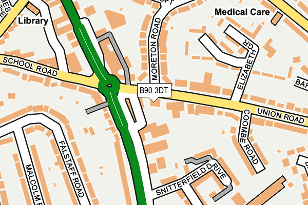 B90 3DT map - OS OpenMap – Local (Ordnance Survey) B90 3DT map - OS OpenMap – Local (Ordnance Survey)