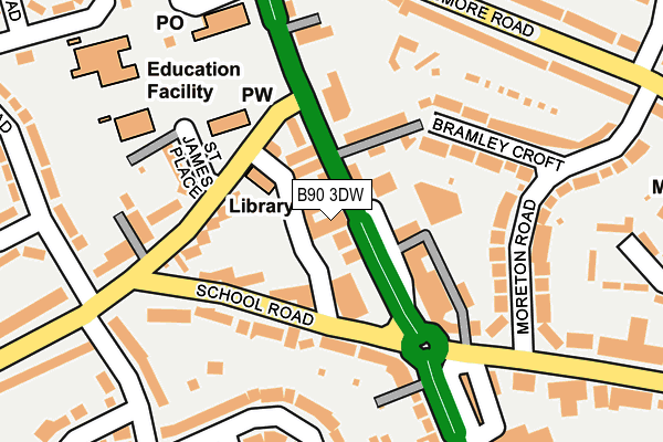 B90 3DW map - OS OpenMap – Local (Ordnance Survey) B90 3DW map - OS OpenMap – Local (Ordnance Survey)