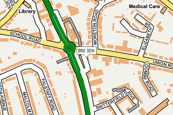 B90 3DX map - OS OpenMap – Local (Ordnance Survey) B90 3DX map - OS OpenMap – Local (Ordnance Survey)