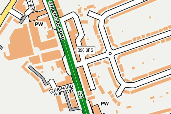 B90 3FS map - OS OpenMap – Local (Ordnance Survey) B90 3FS map - OS OpenMap – Local (Ordnance Survey)