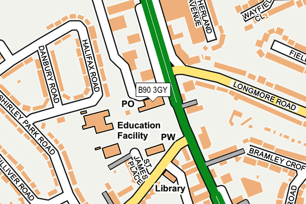 B90 3GY map - OS OpenMap – Local (Ordnance Survey) B90 3GY map - OS OpenMap – Local (Ordnance Survey)