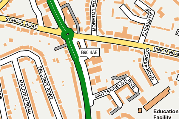 B90 4AE map - OS OpenMap – Local (Ordnance Survey) B90 4AE map - OS OpenMap – Local (Ordnance Survey)