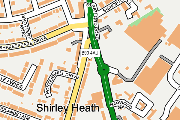 B90 4AU map - OS OpenMap – Local (Ordnance Survey) B90 4AU map - OS OpenMap – Local (Ordnance Survey)