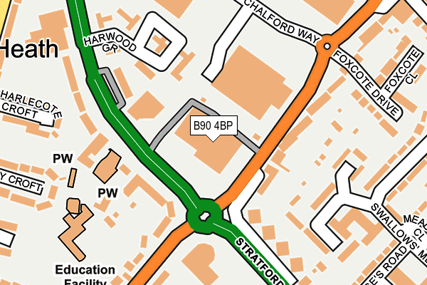 B90 4BP map - OS OpenMap – Local (Ordnance Survey) B90 4BP map - OS OpenMap – Local (Ordnance Survey)