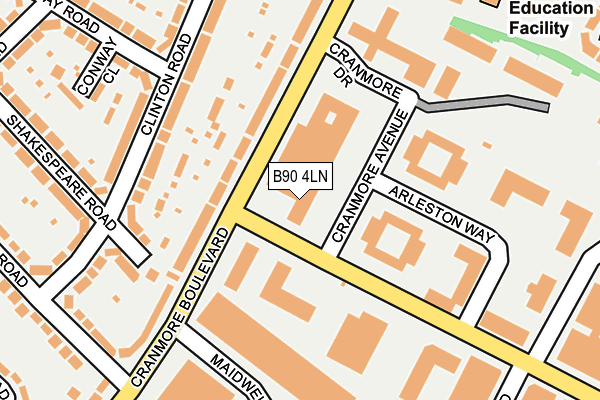 B90 4LN map - OS OpenMap – Local (Ordnance Survey) B90 4LN map - OS OpenMap – Local (Ordnance Survey)