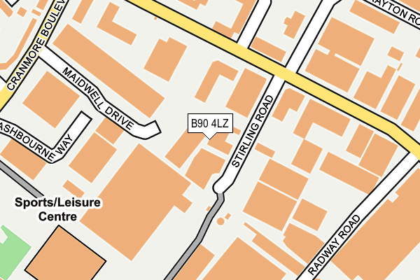 B90 4LZ map - OS OpenMap – Local (Ordnance Survey) B90 4LZ map - OS OpenMap – Local (Ordnance Survey)