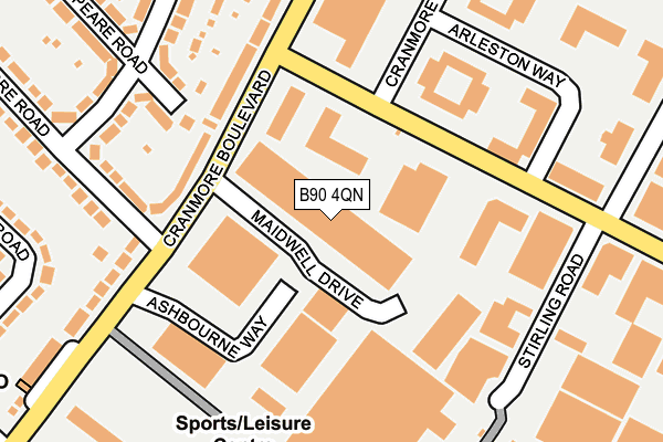 B90 4QN map - OS OpenMap – Local (Ordnance Survey) B90 4QN map - OS OpenMap – Local (Ordnance Survey)