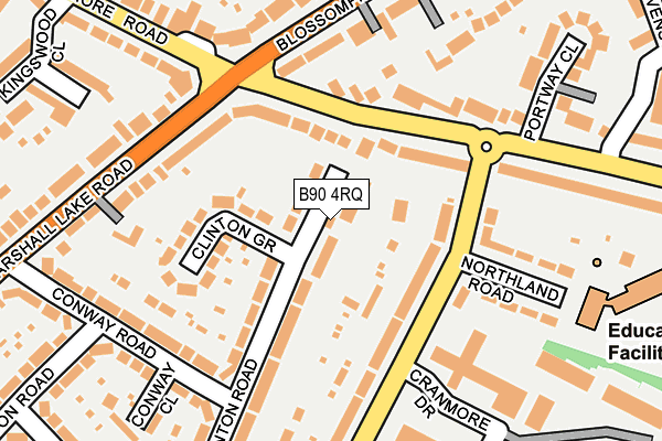 B90 4RQ map - OS OpenMap – Local (Ordnance Survey) B90 4RQ map - OS OpenMap – Local (Ordnance Survey)