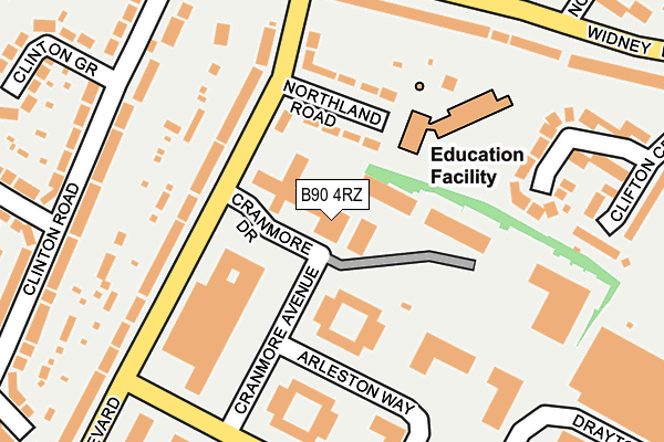 B90 4RZ map - OS OpenMap – Local (Ordnance Survey) B90 4RZ map - OS OpenMap – Local (Ordnance Survey)