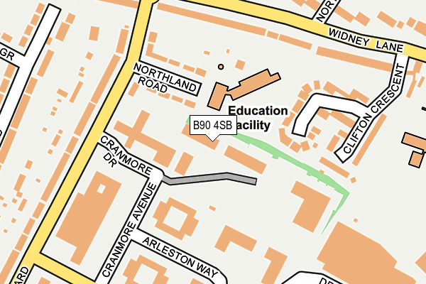B90 4SB map - OS OpenMap – Local (Ordnance Survey) B90 4SB map - OS OpenMap – Local (Ordnance Survey)