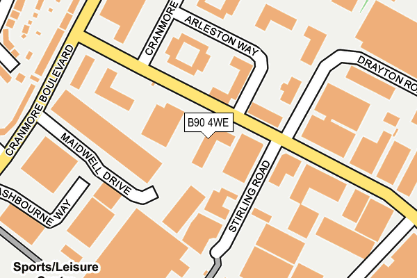 B90 4WE map - OS OpenMap – Local (Ordnance Survey) B90 4WE map - OS OpenMap – Local (Ordnance Survey)