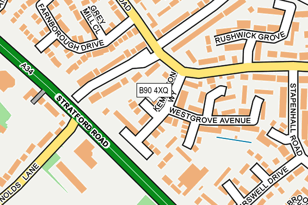 B90 4XQ map - OS OpenMap – Local (Ordnance Survey) B90 4XQ map - OS OpenMap – Local (Ordnance Survey)
