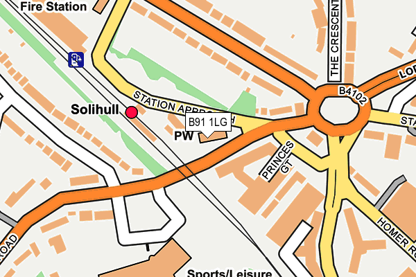 B91 1LG map - OS OpenMap – Local (Ordnance Survey) B91 1LG map - OS OpenMap – Local (Ordnance Survey)