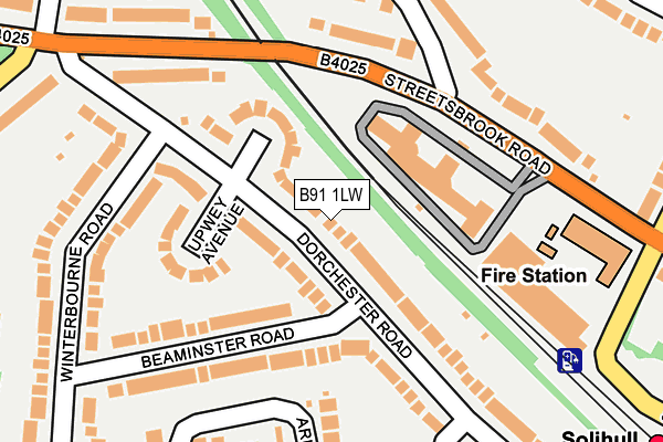 B91 1LW map - OS OpenMap – Local (Ordnance Survey) B91 1LW map - OS OpenMap – Local (Ordnance Survey)