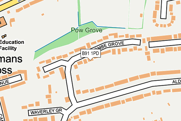 B91 1PD map - OS OpenMap – Local (Ordnance Survey) B91 1PD map - OS OpenMap – Local (Ordnance Survey)