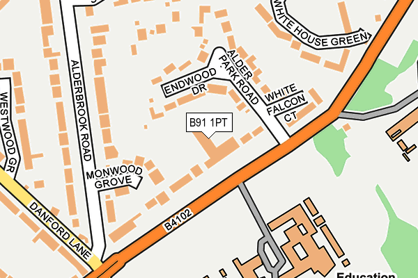 B91 1PT map - OS OpenMap – Local (Ordnance Survey) B91 1PT map - OS OpenMap – Local (Ordnance Survey)