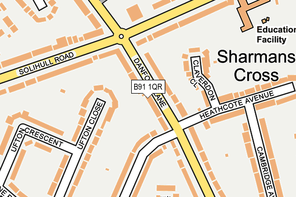 B91 1QR map - OS OpenMap – Local (Ordnance Survey) B91 1QR map - OS OpenMap – Local (Ordnance Survey)