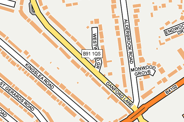 B91 1QS map - OS OpenMap – Local (Ordnance Survey) B91 1QS map - OS OpenMap – Local (Ordnance Survey)
