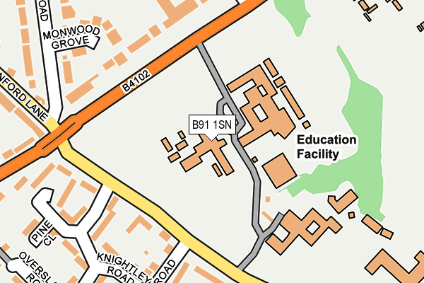 B91 1SN map - OS OpenMap – Local (Ordnance Survey) B91 1SN map - OS OpenMap – Local (Ordnance Survey)