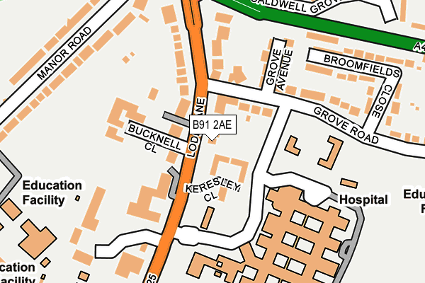 B91 2AE map - OS OpenMap – Local (Ordnance Survey) B91 2AE map - OS OpenMap – Local (Ordnance Survey)