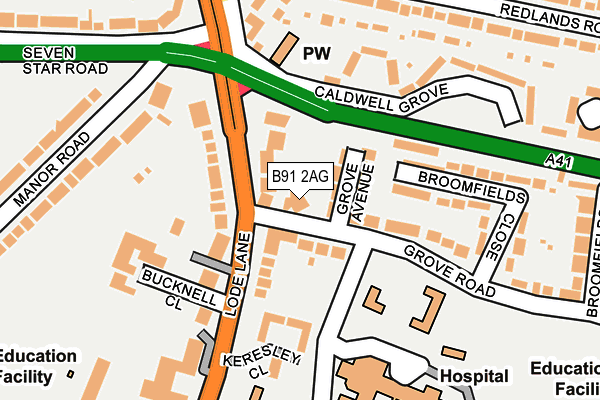B91 2AG map - OS OpenMap – Local (Ordnance Survey) B91 2AG map - OS OpenMap – Local (Ordnance Survey)