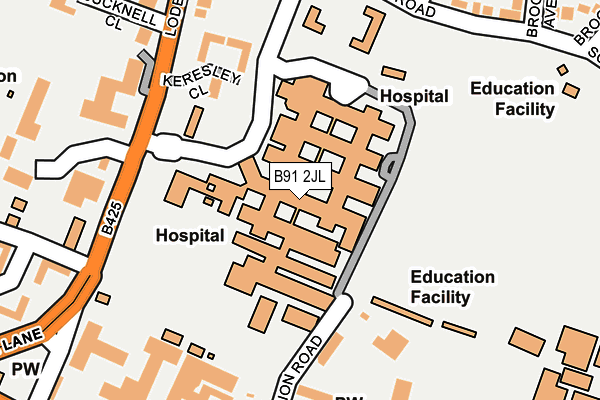 B91 2JL map - OS OpenMap – Local (Ordnance Survey) B91 2JL map - OS OpenMap – Local (Ordnance Survey)