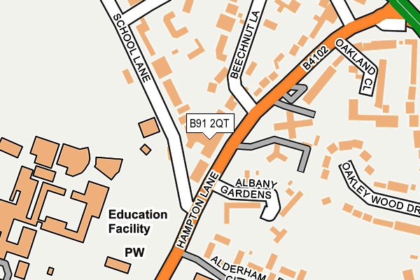 B91 2QT map - OS OpenMap – Local (Ordnance Survey) B91 2QT map - OS OpenMap – Local (Ordnance Survey)