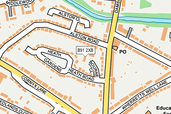B91 2XB map - OS OpenMap – Local (Ordnance Survey) B91 2XB map - OS OpenMap – Local (Ordnance Survey)