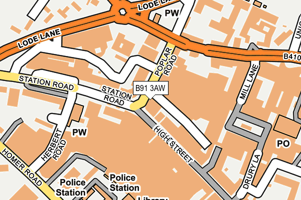 B91 3AW map - OS OpenMap – Local (Ordnance Survey) B91 3AW map - OS OpenMap – Local (Ordnance Survey)