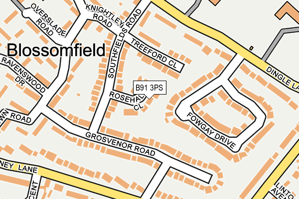 B91 3PS map - OS OpenMap – Local (Ordnance Survey) B91 3PS map - OS OpenMap – Local (Ordnance Survey)