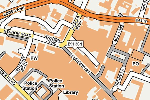 B91 3SN map - OS OpenMap – Local (Ordnance Survey) B91 3SN map - OS OpenMap – Local (Ordnance Survey)