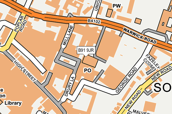 B91 9JR map - OS OpenMap – Local (Ordnance Survey) B91 9JR map - OS OpenMap – Local (Ordnance Survey)