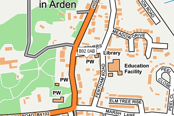B92 0AB map - OS OpenMap – Local (Ordnance Survey) B92 0AB map - OS OpenMap – Local (Ordnance Survey)