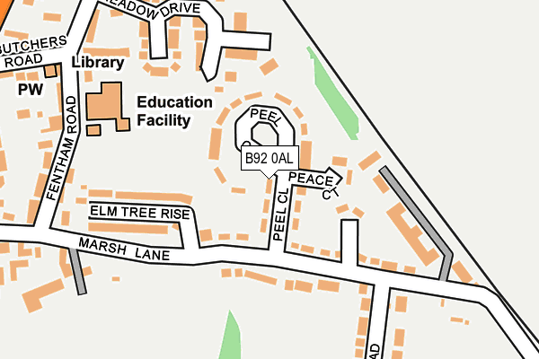 B92 0AL map - OS OpenMap – Local (Ordnance Survey) B92 0AL map - OS OpenMap – Local (Ordnance Survey)