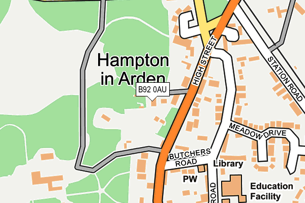 B92 0AU map - OS OpenMap – Local (Ordnance Survey) B92 0AU map - OS OpenMap – Local (Ordnance Survey)